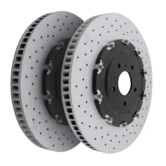 JapSpeed Front Drilled Grooved 390mm Brake Discs For Nissan GTR R35 3.8 V6 07-11