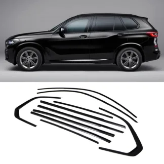 Transform the look of your X5 with this gloss black chrome delete kit. It’s designed to cover the factory chrome window trim