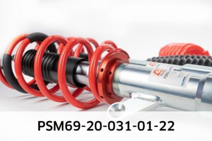 SuspensionAdjustable Struts (height and performance adjustable)Registration Typewith certificateShock Absorber SystemAdjustable Shock StrengthShock Absorber SystemHeight AdjustableShock Absorber SystemSingle Tube Upside DownLowered Suspension from [mm]25Lowered Suspension to [mm]50Axle Load front axle to [kg]1