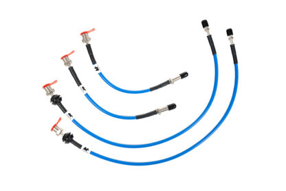 Stainless steel brake lines will not expand under load unlike OEM rubber hoses</li>