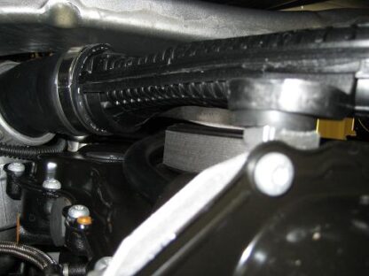 <p>Turbo to intercooler pipe from below showing restriction:</p>