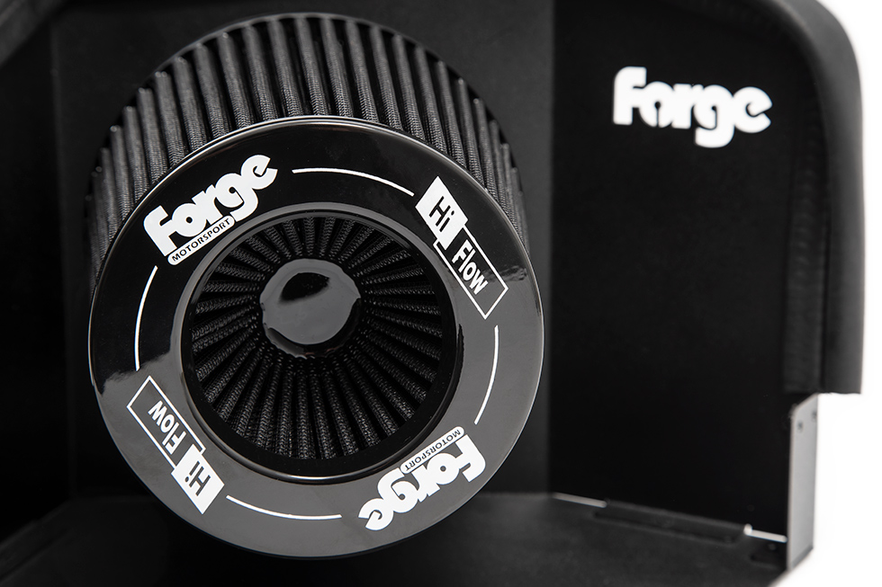 <p>The choice of air filter was made after many rolling road sessions and data logging test drives. As we have seen many times before with Ford power plants our Forge Hi-Flow pleated air filters gave the best results. <strong>The construction and build quality of the filter oozes superior quality and enhances the ST 280s engine bay.</strong> Forge Hi-Flow filters are made using a premium quality