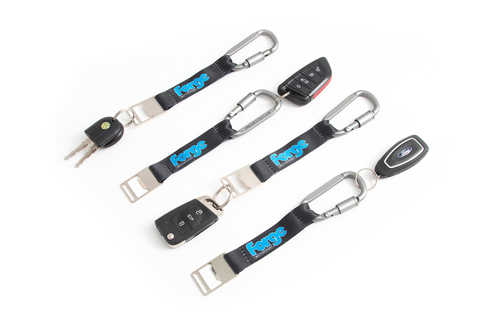 <p>Possibly the best way to improve your keychain? The Forge Motorpsort Small Keychain lanyard. It&nbsp;comes with a handy carabiner to hook to your belt loop or to hook your keys with