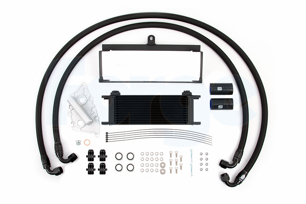 but for fast road or track use this kit is a must. The bespoke laser cut aluminium bracket allows the 13 Row Setrab oil cooler to be mounted directly behind the top section of the front grill