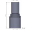 <li>Straight reducer hoses are 100mm long up to 57mm diameter and 125mm long from 60mm to 102mm.</li>