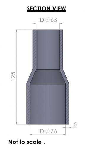 <li>Wall thickness: 5mm (3/16").</li>