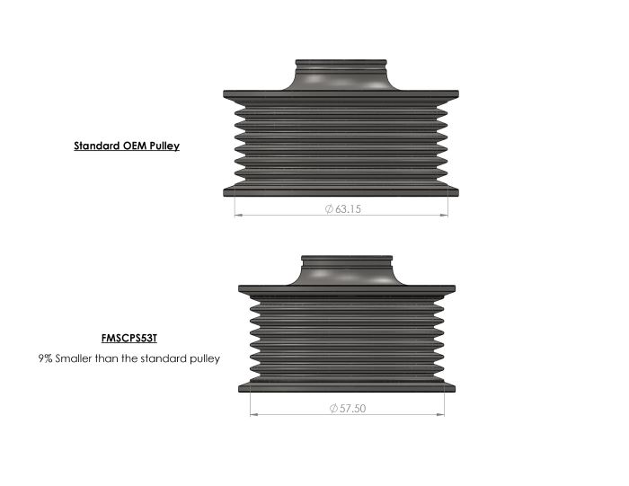 <li>9% reduction from OEM pulley</li>