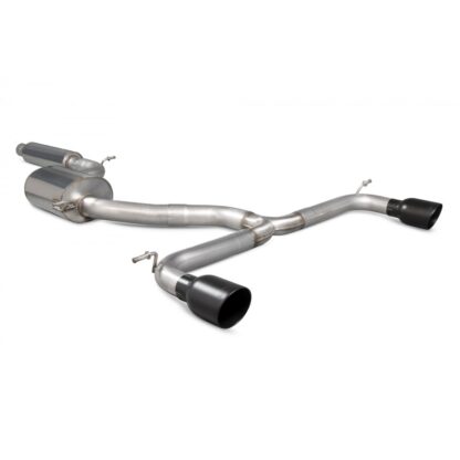 <p>3" Scorpion Resonated Cat Back Exhaust system with Black ceramic twin 100mm Daytona trims</p>