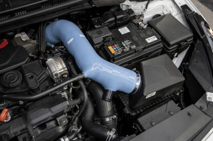 the larger Forge Motorsport silicone turbo inlet hose reduces the amount of turbulence over the standard item