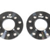 <p>These CNC machined precision alloy wheel spacers are 16mm thick with a 66.5mm bore and dual 5 stud bolt pattern for both 100 and 112mm PCD fitments. The spacers are anodised black to inhibit corrosion and "bonding" to the wheel or hub and are machined with an alloy spigot to allow centering on the hub. (often called "hubcentric" spacers) The spacers are suitable for most vehicles produced by Volkswagen Group. A 16mm spacer will give an overall track increase of 32mm when fitted to both sides of an axle.</p>