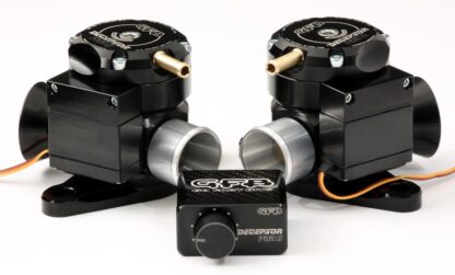 Dual outlets with patented Venting Bias Adjustment - can be infinitely adjusted between full recirc (silent) and full atmosphere (loud)