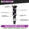 The BMW 1 Series Hatchback HSD DualTech Coilover suspension kit has been developed in partnership between HSD and Driftworks for all E81 and E87 Models. What's in the box? 4 x Dualtech coilovers 2 x C spanners 1 x Set of fitting instruc