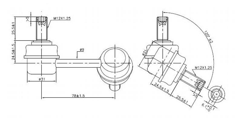 TRC4062R PAJERO FR RH SWAY BAR LINK