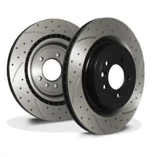 Gravity Rear Drilled Grooved Vented 365mm Brake Discs - Land Range Rover 4 Sv L405 18+