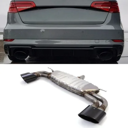 Gravity Performance tailpipe conversion kits are designed to replace the rear section of your OE exhaust with dual exit pipes. Our Gravity Performance exhaust conversion fits with RS3 style diffusers to give your vehicle a full RS3 look.