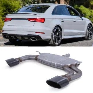 Gravity Performance tailpipe conversion kits are designed to replace the rear section of your OE exhaust with dual exit pipes. Our Gravity Performance exhaust conversion fits with RS3 style diffusers to give your vehicle a full RS3 look.