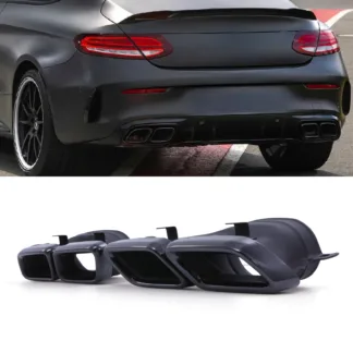 Gravity Performance tailpipes designed to replace the OEM exhaust tips with quad exit pipes. Our Gravity Performance exhaust tips fits with C Class style diffusers to give your vehicle a full AMG look.