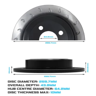 Gravity Rear Hooked 259mm Brake Discs - Mini Hatch R50/R52/R53 01-08