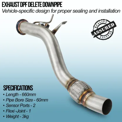 this downpipe ensures smooth installation while delivering a significant improvement in exhaust gas flow.
