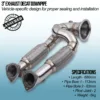 Built in flexi joint helps reduce exhaust strain