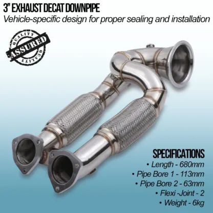 Built in flexi joint helps reduce exhaust strain