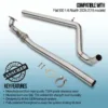 Gravity Exhaust centre sections are designed in house using the OEM mounting points to ensure smooth fitment every time. Using the highest quality T304 stainless steel for performance and durability.