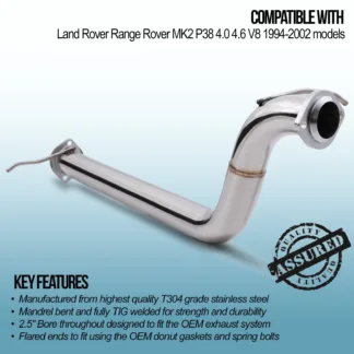 Gravity Exhaust centre sections are designed in house using the OEM mounting points to ensure smooth fitment every time. Using the highest quality T304 stainless steel for performance and durability.