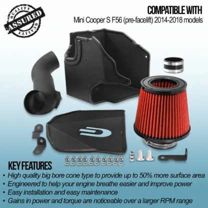Crinkle wrapped heat shield adds to the aesthetics of your engine bay whilst ensuring cold air delivery to your engine