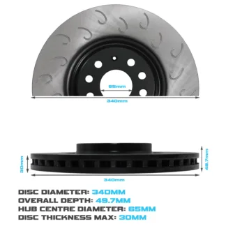 Gravity Front Hooked 340mm Brake Discs - Skoda Octavia 5E/NX 1.2 1.4 1.8 TSI 2.0 TDI 13+