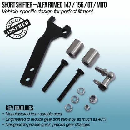 Fiat & Lancia Models with the 5 Speed C510 Gearbox. Gravity's short shifter is designed to remove the sloppiness and play from the factory gear shifter