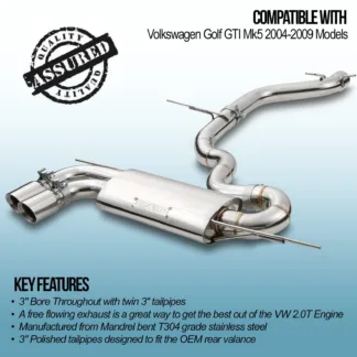 3' Bore Throughout with twin 3' tailpipes