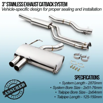 Free flowing system to get the most from the 6 cylinder N52 Engine