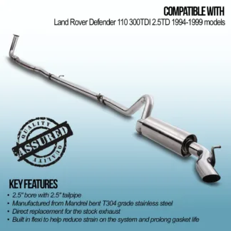 A free flowing exhaust is a great way to get the best power and sound out of the 2.5TD engine