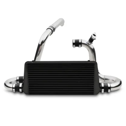 Hand welded intercooler with polished finish end tanks