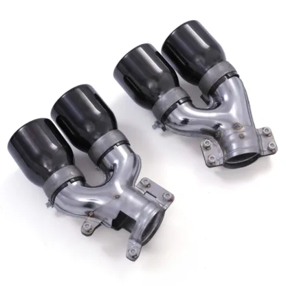 M5 style quad tip upgrade over OEM exhaust tips