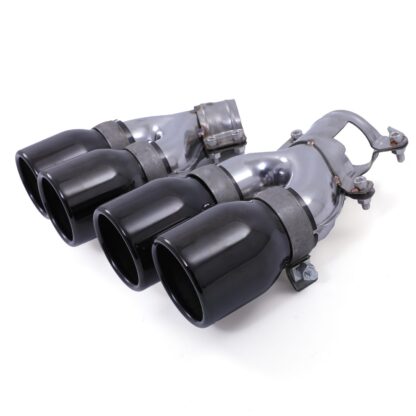 Gravity Performance tailpipes designed to replace the OEM exhaust tips with quad exit pipes. Our Gravity Performance exhaust conversion fits with M5 style diffusers to give your vehicle a full M5 look.