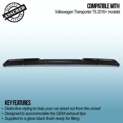 Gravity Performance Rear Diffusers are specifically designed to improve your Transporter's aesthetics with distinctive styling. Our Rear Diffusers complement your Transporter's other styling elements and pair well with our range of splitters and side skirts