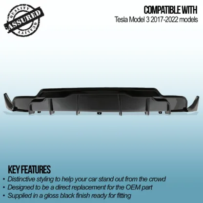 Gravity Performance Rear Diffusers are specifically designed to improve your Tesla's aesthetics with distinctive styling. Our Rear Diffusers complement your Tesla's other styling elements and pair well with our range of splitters and side skirts.