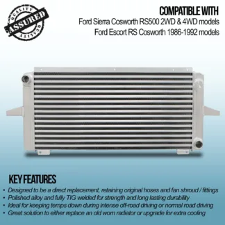 Twin aluminium core will achieve up to 30% greater cooling capability than OEM