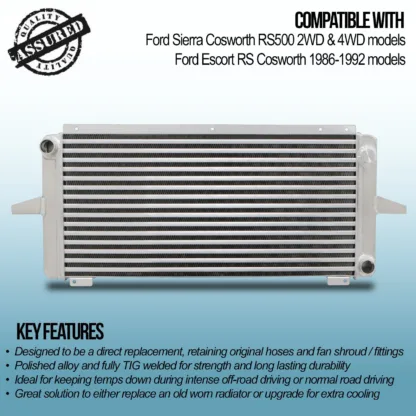 Twin aluminium core will achieve up to 30% greater cooling capability than OEM