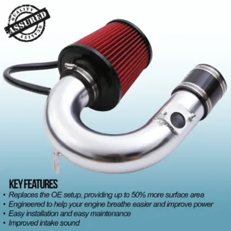 High quality big bore cone type to provide up to 50% more surface area compared to the OEM airbox