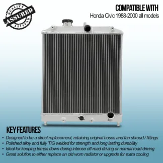 Twin aluminium core will achieve up to 30% greater cooling capability than OEM