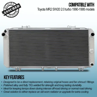 Twin aluminium core will achieve up to 30% greater cooling capability than OEM
