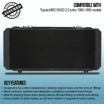 Twin aluminium core will achieve up to 30% greater cooling capability than OEM