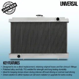 Large aluminium core will achieve significantly more cooling capacity compared to the standard radiator