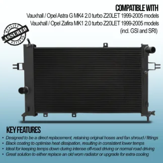 Twin aluminium core will achieve up to 30% greater cooling capability than OEM