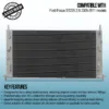 Twin channel aluminium core will achieve up to 30% more cooling capability than the standard radiator.