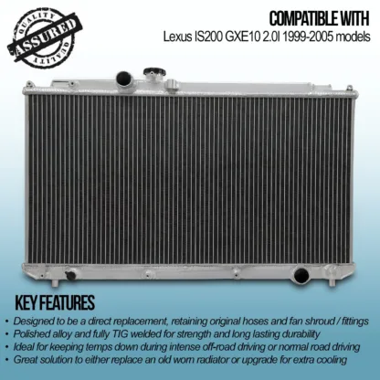 Twin channel aluminium core will achieve up to 30% more cooling capability than the standard radiator
