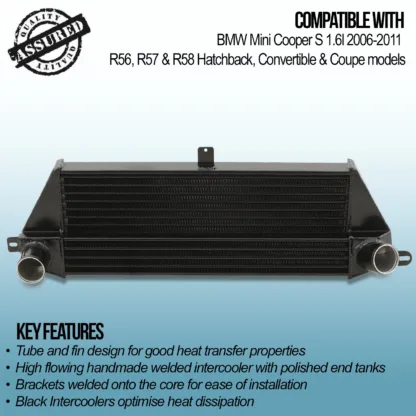 Tube and fin design for good heat transfer properties with low weight and low pressure drop across it's core.