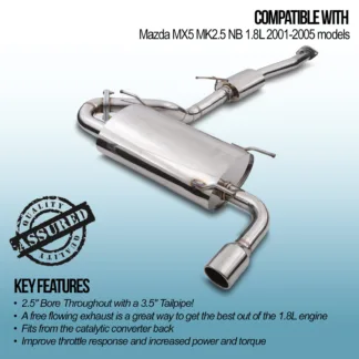 2.5' Bore Throughout with a 3.5' Tailpipe!